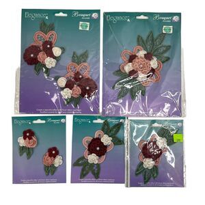 Elegance Floral Ribbon Appliqués Vtg Bouquet Victoria Julie Melissa Accents Lot